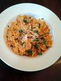 Bow Ties with sausage tomatoes and cream