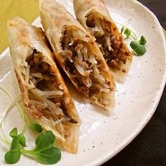 A picture of Easy Spring Rolls with Bean Sprouts and Cellophane Noodles - Not Deep Fried.