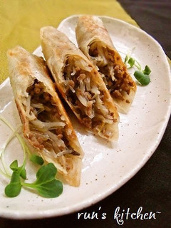 A picture of Easy Spring Rolls with Bean Sprouts and Cellophane Noodles - Not Deep Fried.
