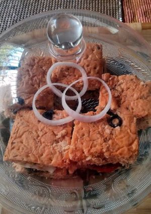 A picture of healthy n yummy focaccia sandwich.