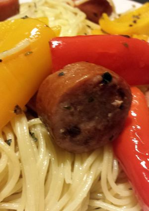 A picture of Pepper Sausage Pasta.