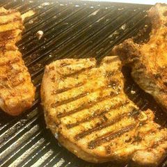 A picture of Bourbon Glazed Pork Chops.