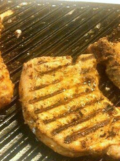 A picture of Bourbon Glazed Pork Chops.