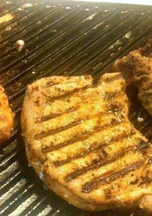 A picture of Bourbon Glazed Pork Chops.