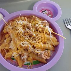 A picture of Turkey noodle salsa caboodle.