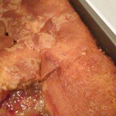 A picture of Cherry Almond Cobbler Cake.