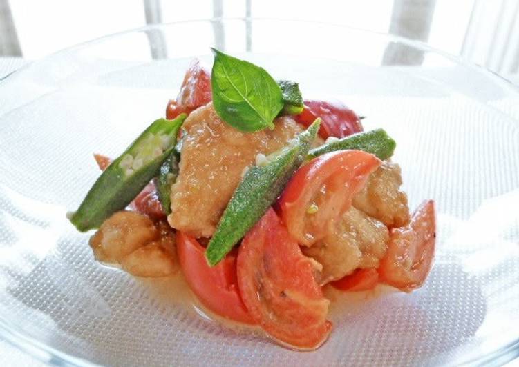 Recipe of Perfect Italian Nanban-style Chicken Tenders &amp; Okra