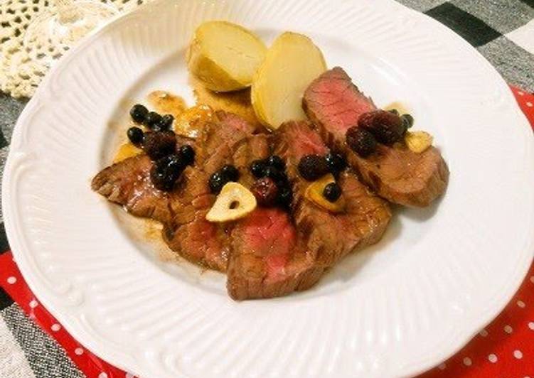 Steps to Prepare Favorite Beef Steak with Berry Sauce