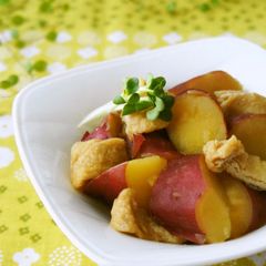 A picture of Stewed Sweet Potatoes and Deep-Fried Tofu.