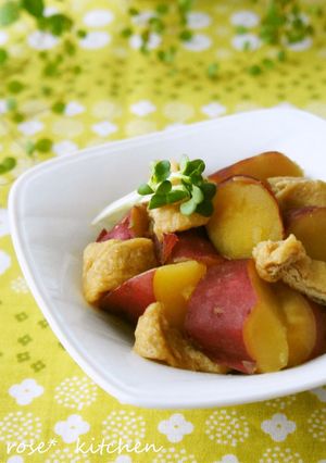 A picture of Stewed Sweet Potatoes and Deep-Fried Tofu.