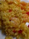 Arroz con mariscos y azafrán