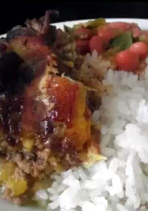 A picture of Pastelon de Carne (Puertorrican Dish).