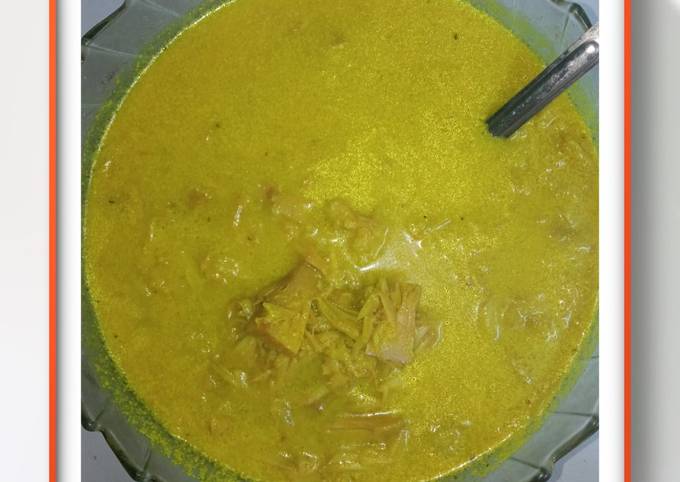 Standar Bagaimana cara bikin Sayur Gori (Nangka) Bumbu Kuning dijamin lezat