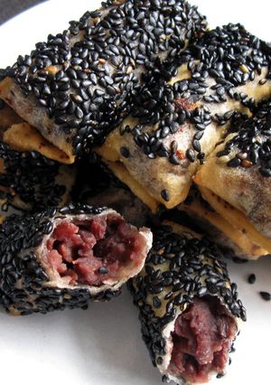 A picture of Sweet Azuki & Sesame Seeds Spring Rolls.