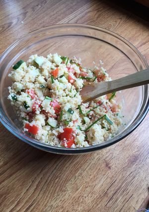 A picture of Moms Cous Cous Salad.