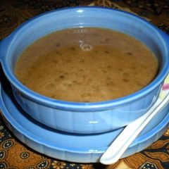 A picture of Bubur Kacang Hijau- Malaysian Sweet Green Bean Soup.