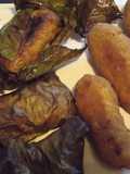 Tamal de gambas rellenas de fruta y costra de coco-maíz con salsa de tequila al chocolate enchilado