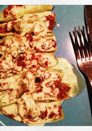 A picture of Spicy Stuffed Peppers.