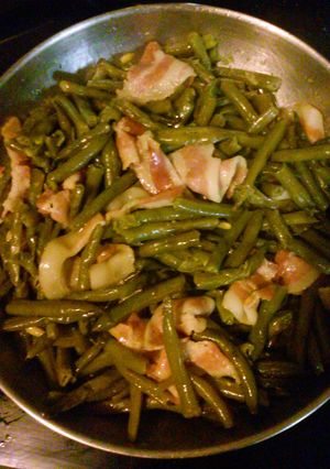 A picture of Fresh Green Beans with Bacon.