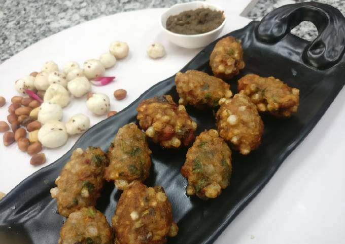 Sago & potatoes rolls Stuffed with dry fruits