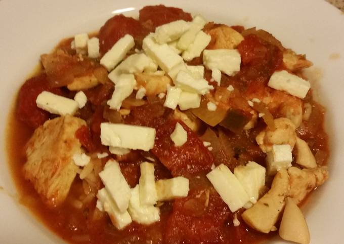 Tomato-Feta Chicken w/ Orzo