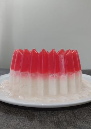 Foto resep Pudding Susu Merah Putih