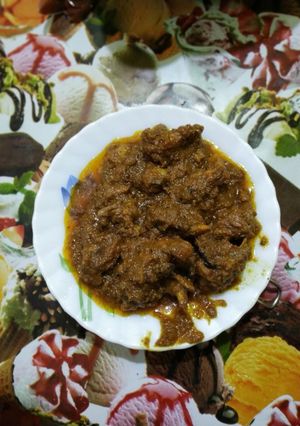 A picture of Golbari kosha mutton.