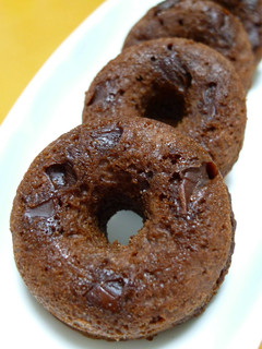 A picture of Chocolate Pancake Mix Donuts with Shio-Koji.