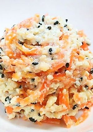 A picture of Carrot Shira-ae with a Double Dose of Sesame Seeds.