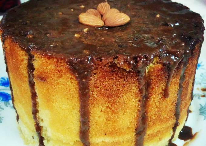 How to Make Super Quick Homemade Almond spongecake with chocolate frosting