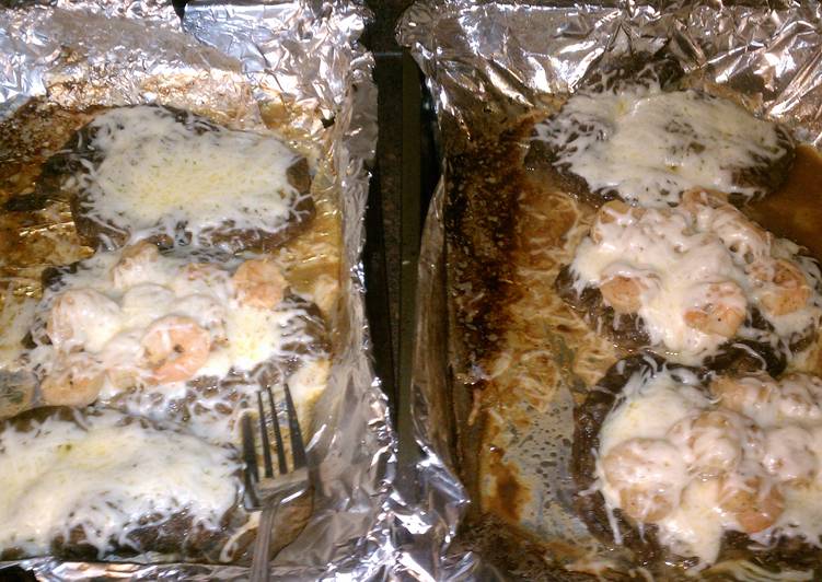 Recipe of Quick Steak Shrimp Parmesan