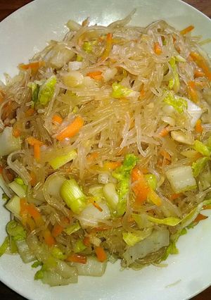 Foto resep Tumis sawi putih, wortel dan soun simpel