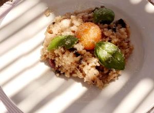 Foto de Risoto de Cogumelos com Parmesão e Gema de Ovo