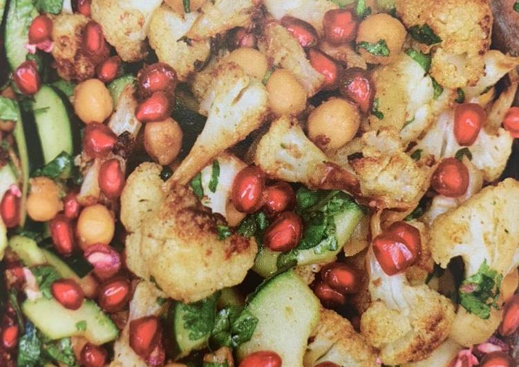 Recipe of Award-winning Indian Cauliflower &amp; Pomegranate Chaat (gobbi anaar chaat)