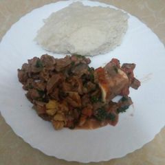 A picture of Ugali & Beef wet fry.