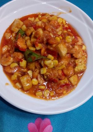 Foto resep Udang tahu jagung saos ala ala