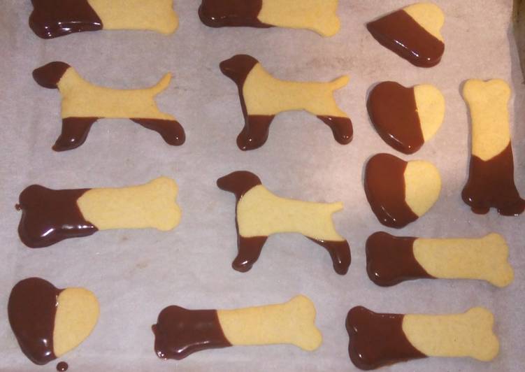 Biscotti di pasta frolla che amano il cioccolato