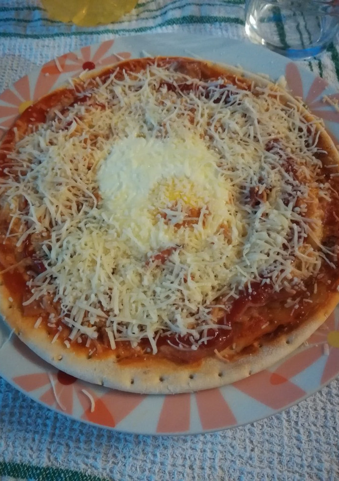 Una foto de Pizza de bacon y champis