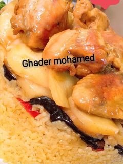 صورة لوصفة مقلوبه بالدجاج 😋
