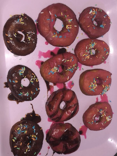 A picture of Pink donuts.