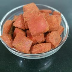 A picture of Beetroot shakarpara.