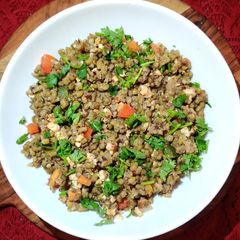 A picture of Sabut Moong with Veggies.
