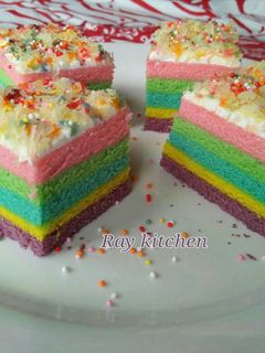 Foto resep Rainbow cake kukus