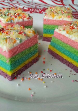 Foto resep Rainbow cake kukus