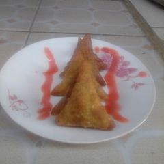 Spicy green grams samosas A picture of Spicy green grams samosas.