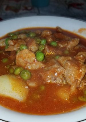 A picture of Pork & Shrimp Afritada.