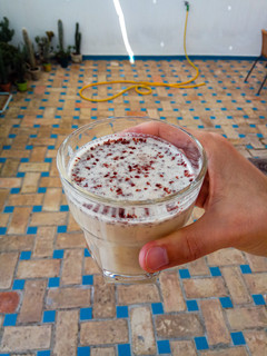 Una foto de Batido de plátano con crema de cacahuete