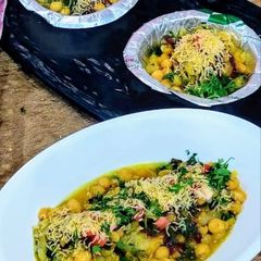 A picture of Raw Banana & Corn Ragda Pattice.