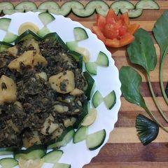 A picture of Alu palak in dhaba style part 1.
