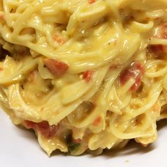 A picture of Easy Stovetop Chicken Spaghetti.